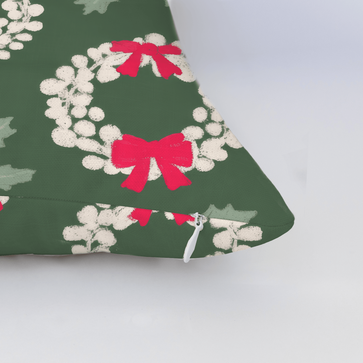 Wreathes and Holly Throw Pillow - Lemon Park