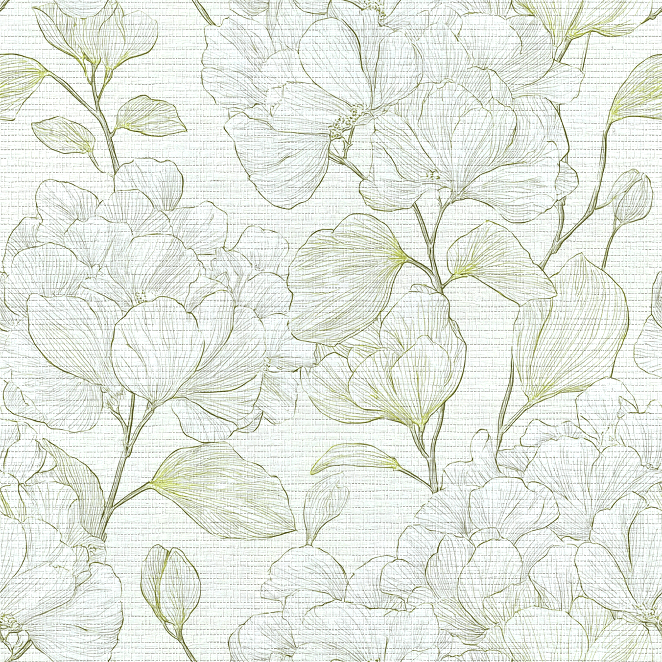 Yellow Hue Hydrangea Faux Grasscloth Wallpaper - Lemon Park