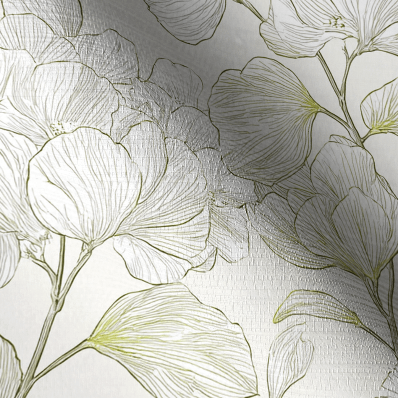 Yellow Hue Hydrangea Faux Grasscloth Wallpaper - Lemon Park