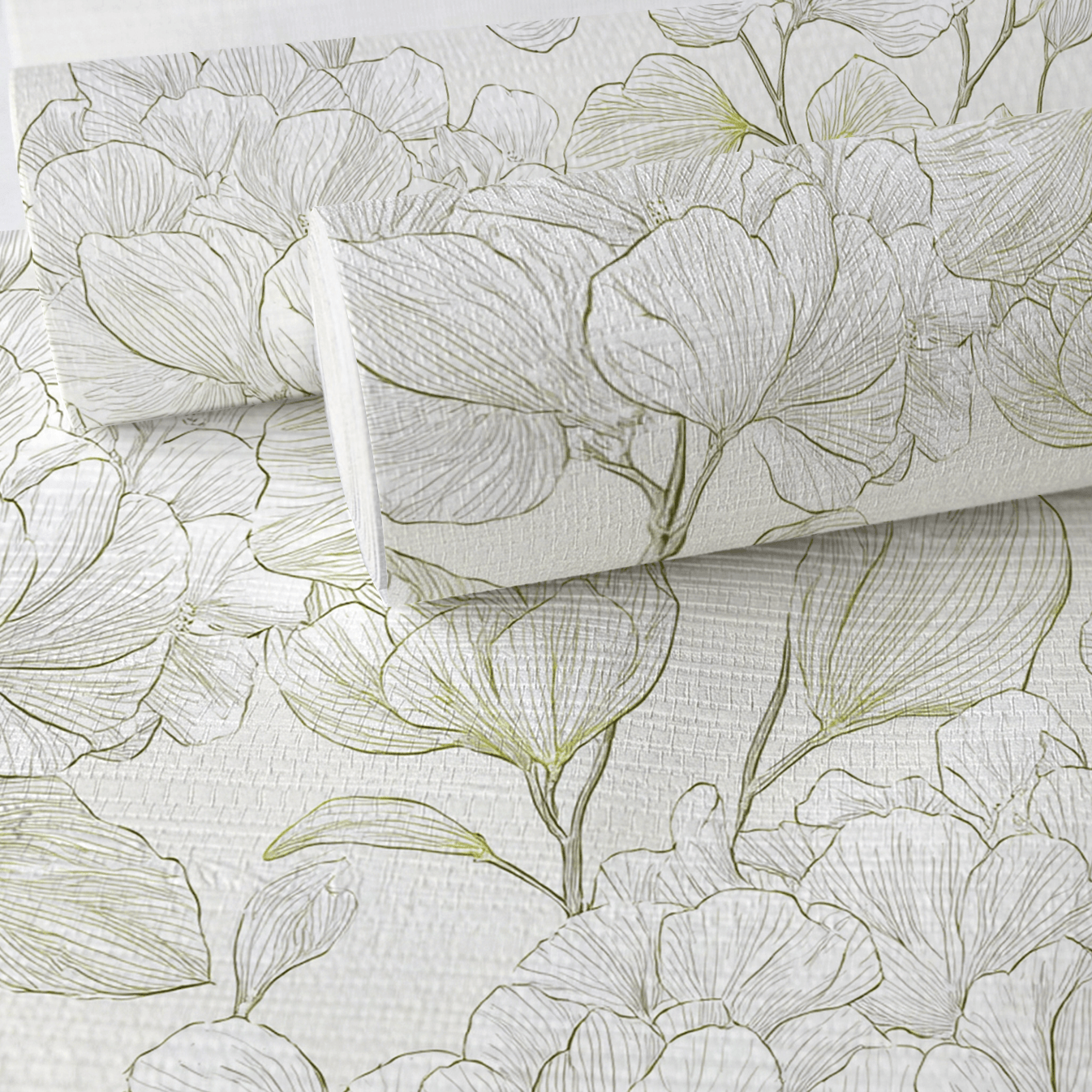 Yellow Hue Hydrangea Faux Grasscloth Wallpaper - Lemon Park
