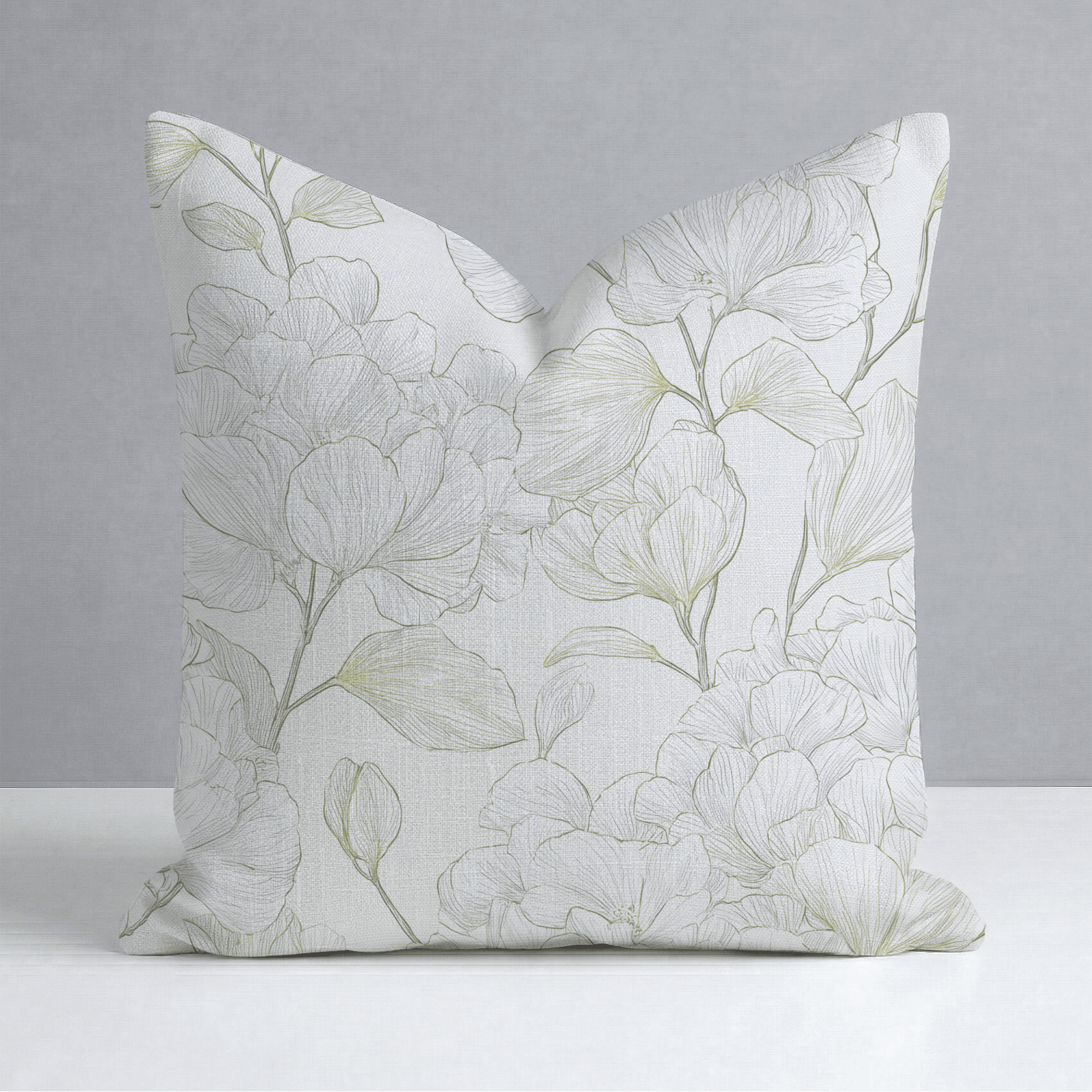 Yellow Hue Hydrangea Throw Pillow - Lemon Park