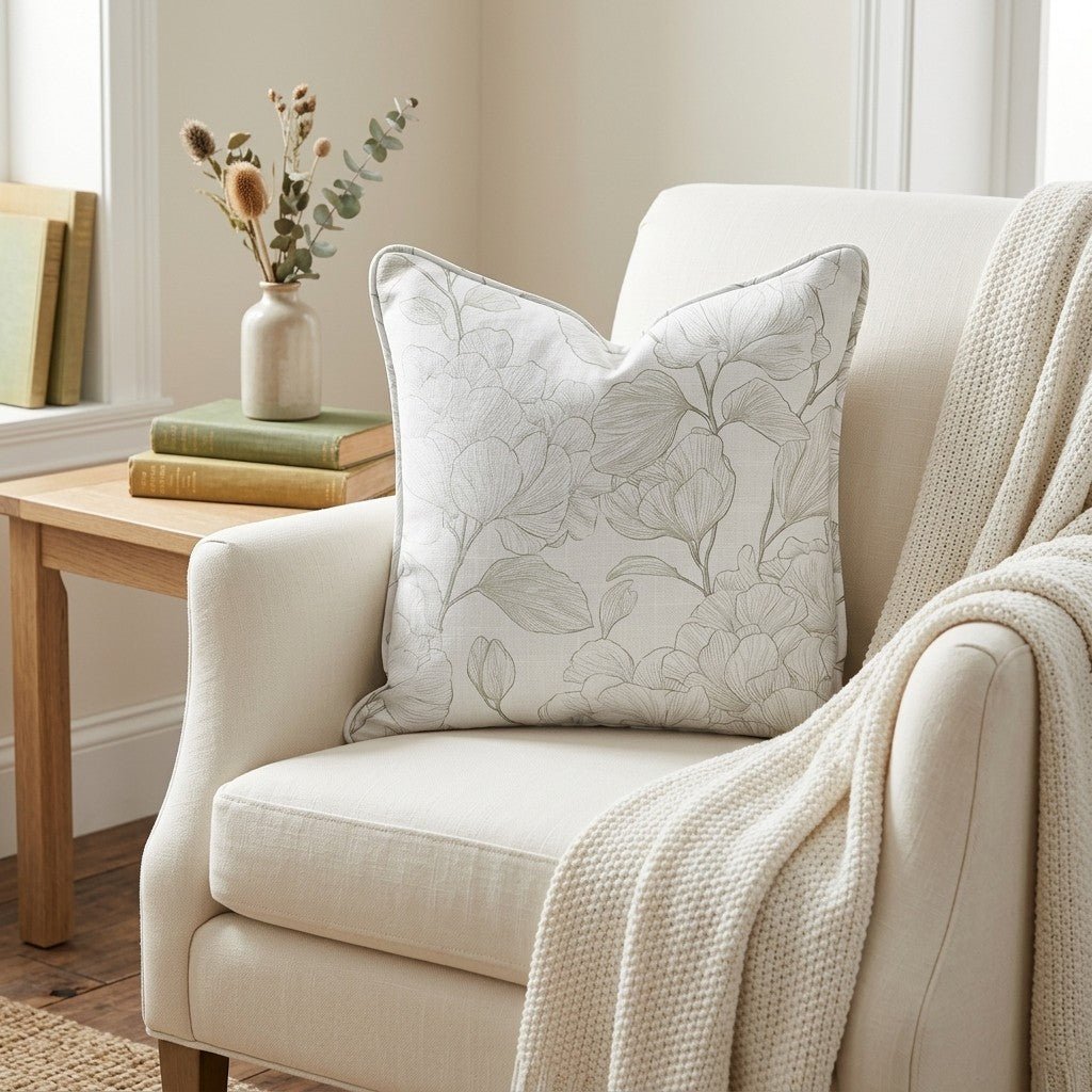 Yellow Hue Hydrangea Throw Pillow - Lemon Park