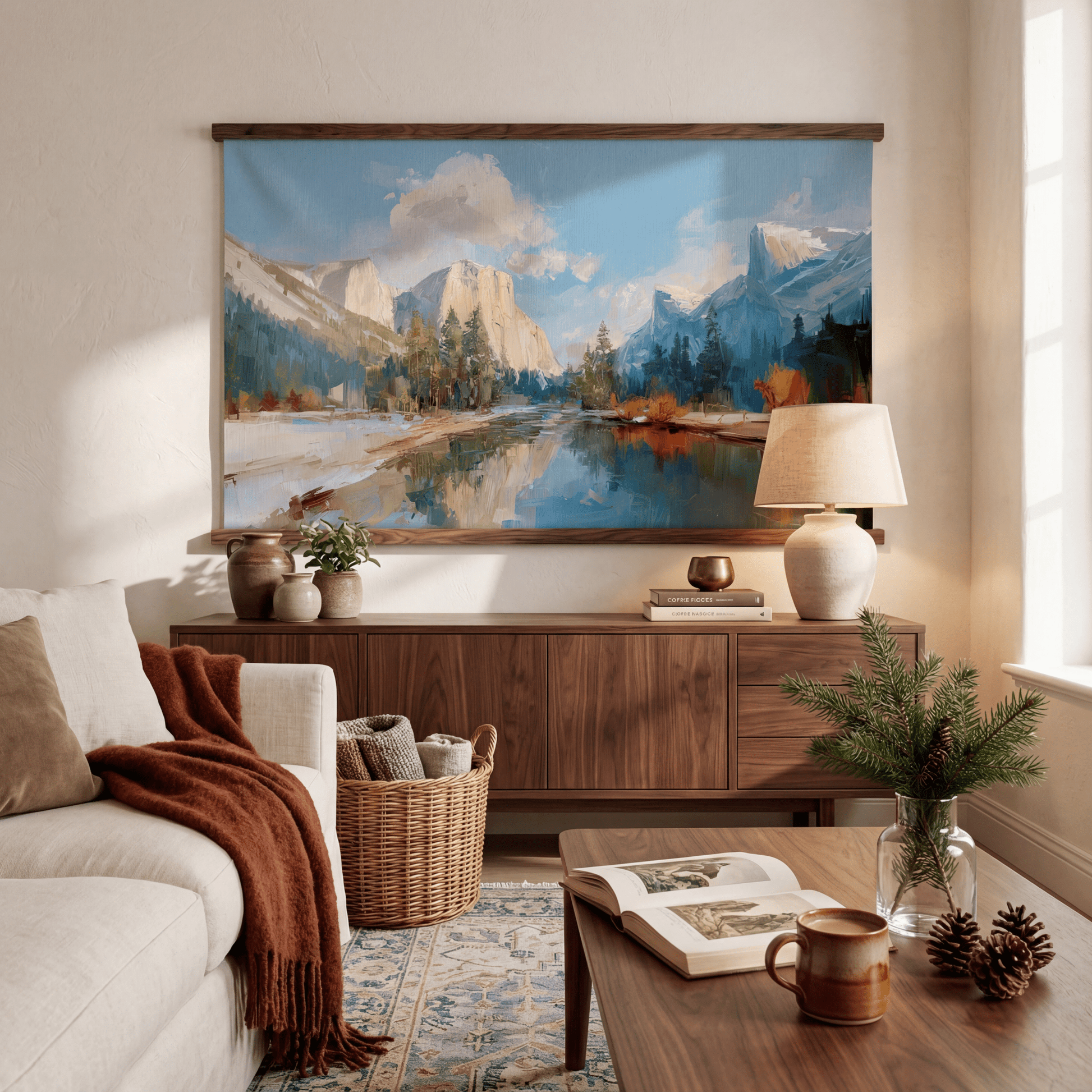 Yosemite Valley in Autumn - Tapestry - Lemon Park
