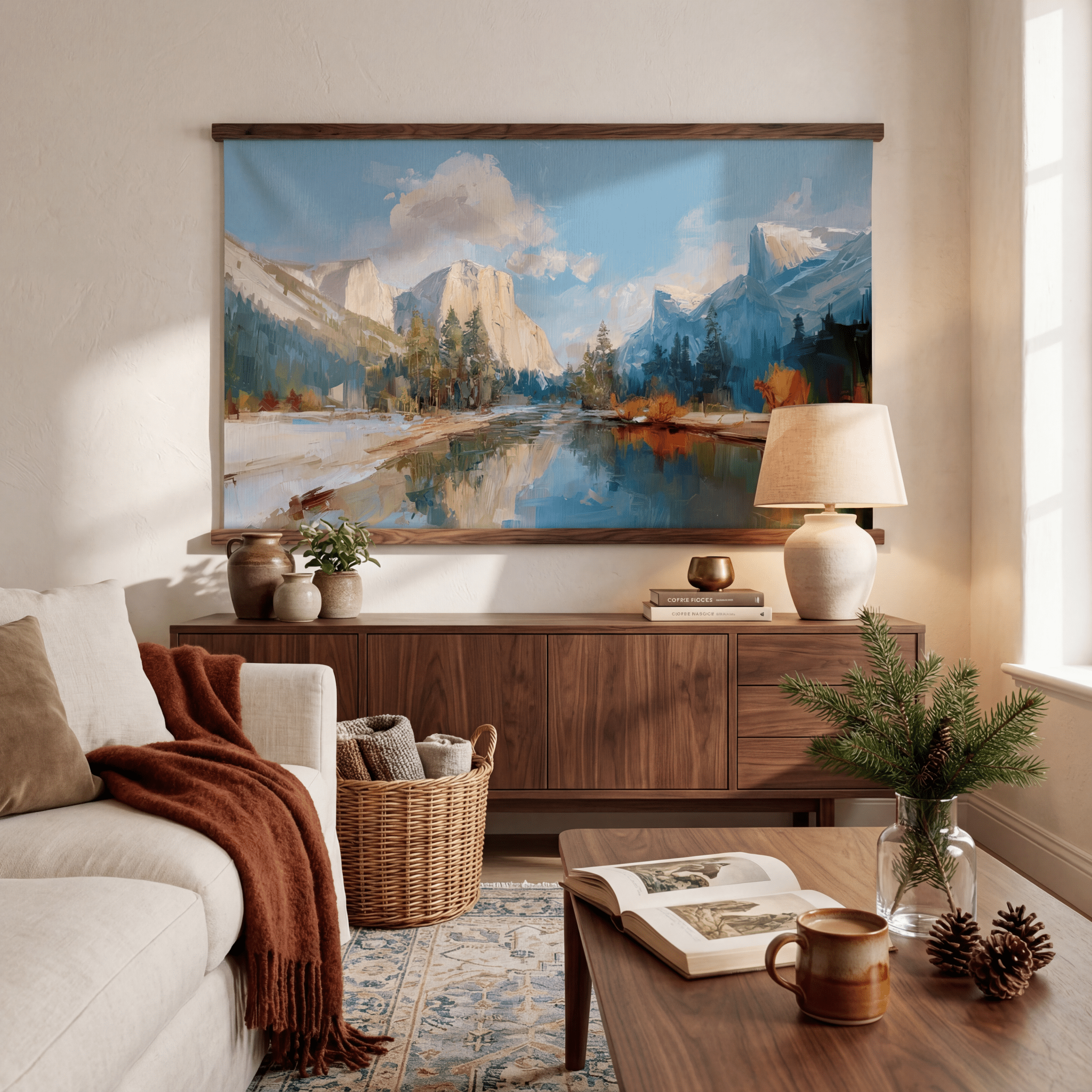 Yosemite Valley in Autumn - Tapestry - Lemon Park